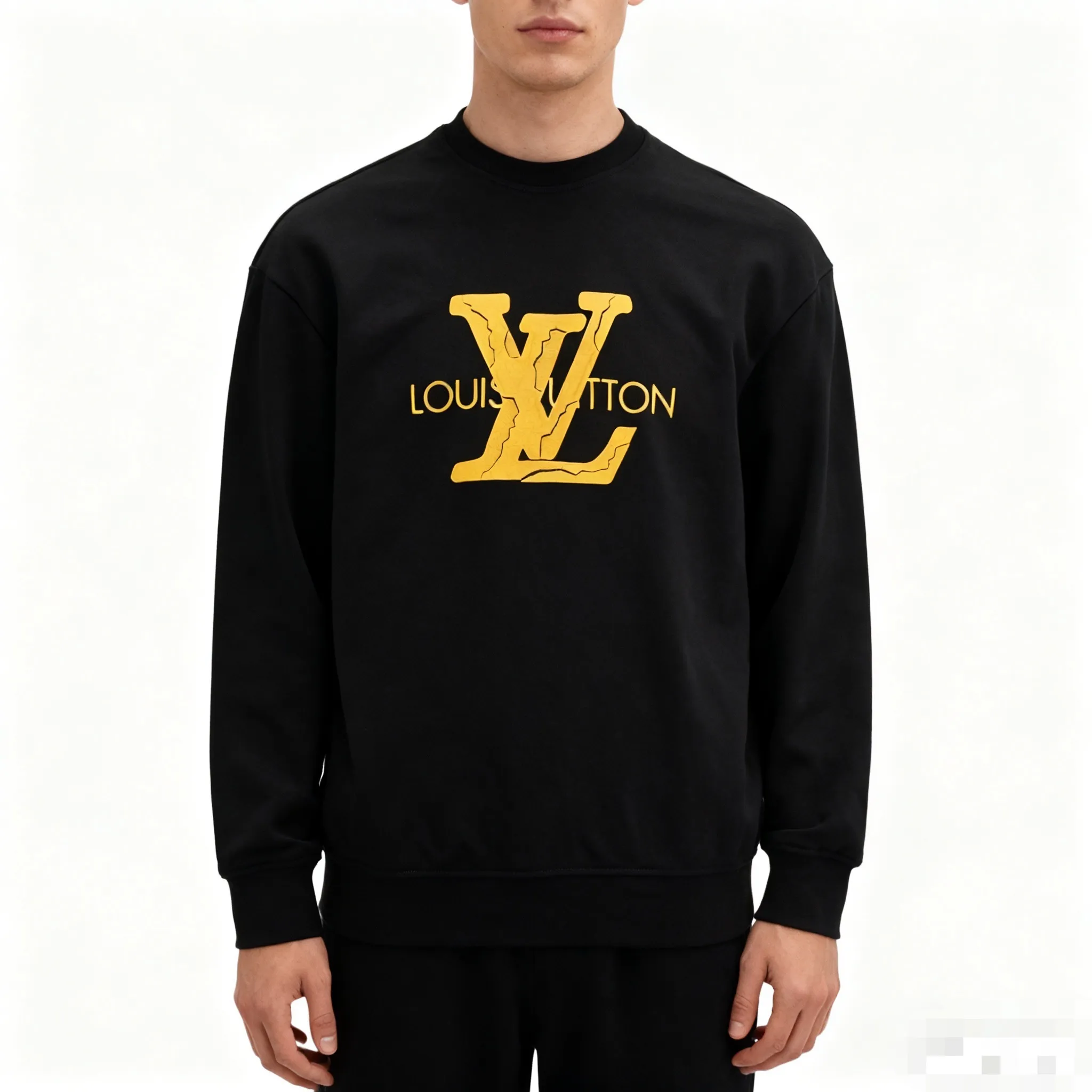 Louis Vuitton/Louis Vuitton 25Fw three-dimensional logo print crew neck sweatshirt